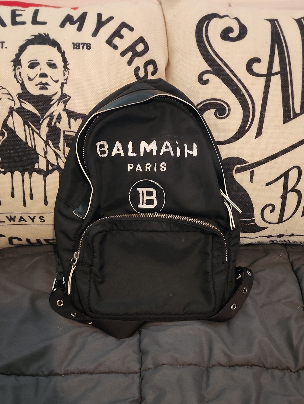 Authentic Balmain Paris Small Backpack Unisex